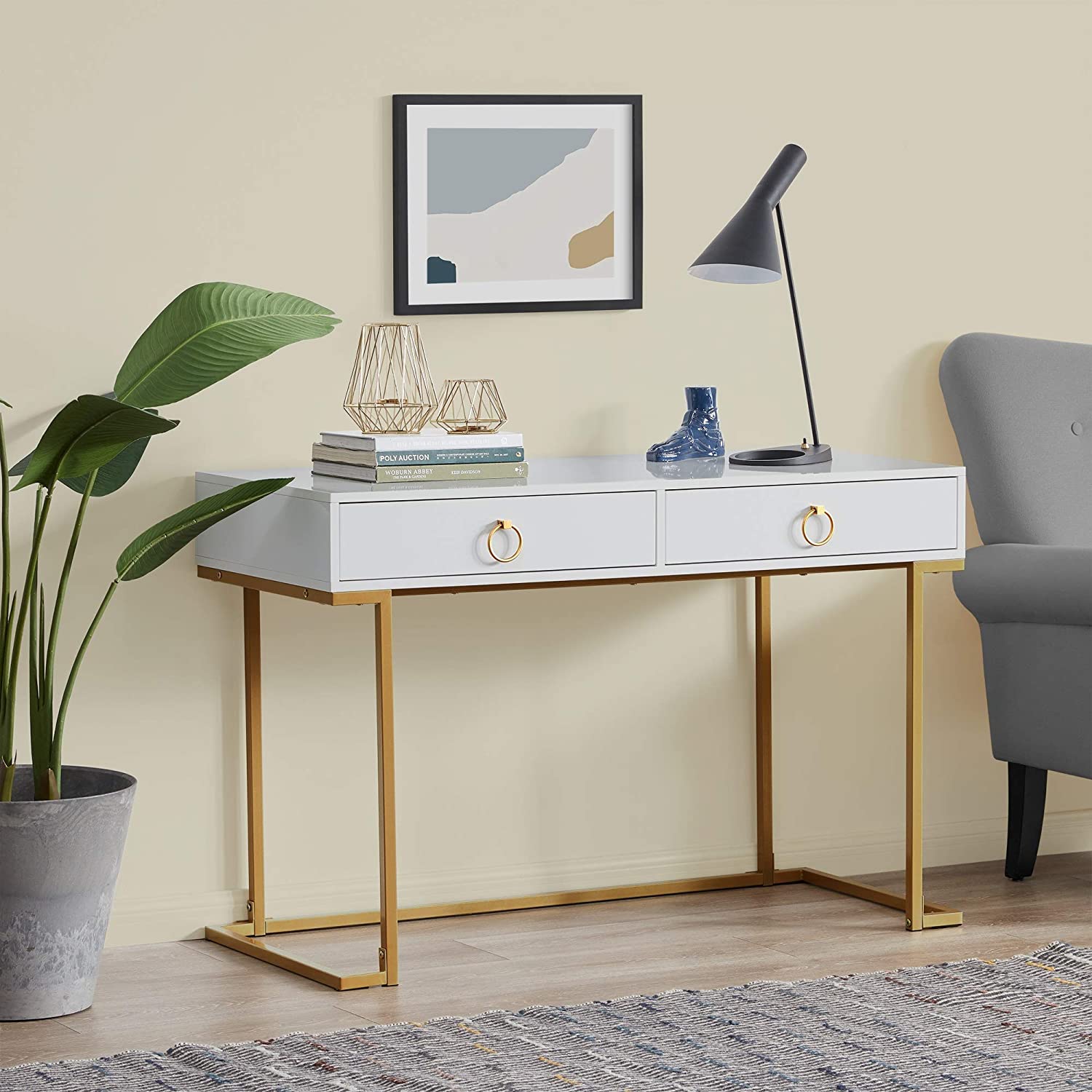 meja rias minimalis ukuran 100 cm rangka besi - sobat furniture